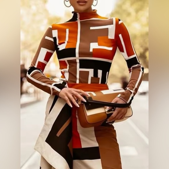 Bonboho Women's Clothes 2024 Fall New Printed Skinny T-shirt - Picture 1 of 5